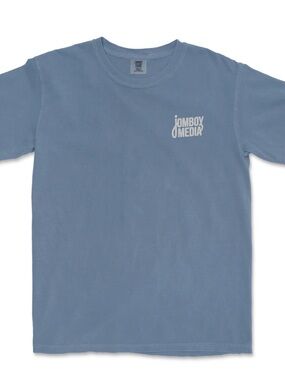 Jomboy Media logo blue T-shirt